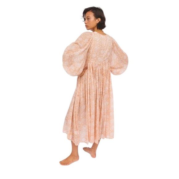 Daughters of India Kyra Maxi Dress Apricot Size XL Floral Boho Romantic - Picture 11 of 13